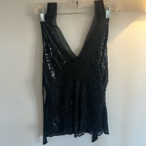 Black - size Large Laundry by Shelli Segal sequence halter top